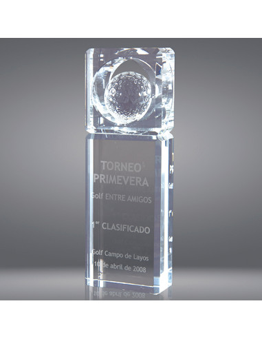 Trofeo sostenible de vidrio de alta calidad y 4 cm de grosor, la pelota de vidrio varía con el tamaño. Disponible en Baloncesto,