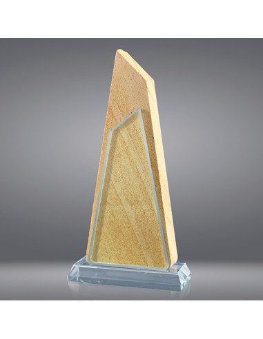 Trofeus ABM - Trofeu sostenible en pedra i vidre. Gravació en làser o a tot  color.