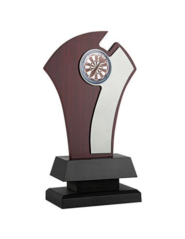 Trofeus ABM - Trofeu de participació en fusta i metall, amb portamotius. Disponible en tots els esports.