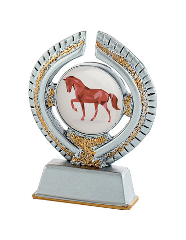 Trofeus ABM - Trofeu de participació en resina decorada platejada i daurada, i portamotius. Disponible en tots els esports.