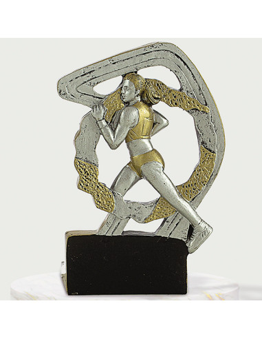 Trofeus ABM - Trofeu de participació de atletisme femení en resina decorada.