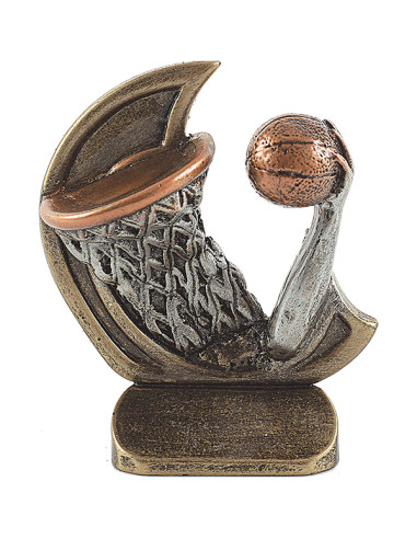 Trofeo de participación de baloncesto en resina decorada.