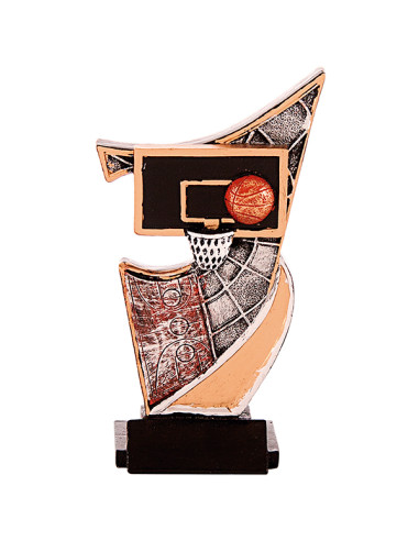 Trofeo de baloncesto de participación en resina decorada.