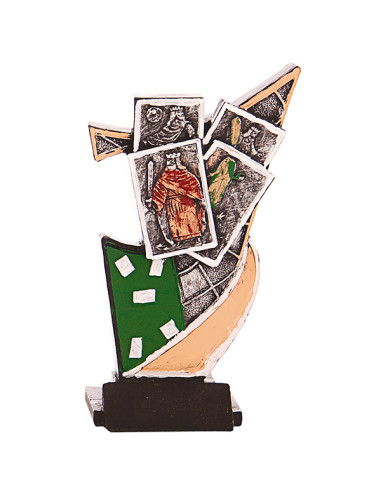 Trofeus ABM - Trofeu de cartes de participació en resina decorada.