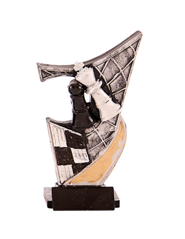 Trofeo de ajedrez de participación en resina decorada.