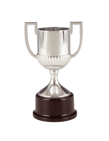 Trofeus ABM - Copa platejada en metall i peanya de fusta. Símil Copa del Rei.