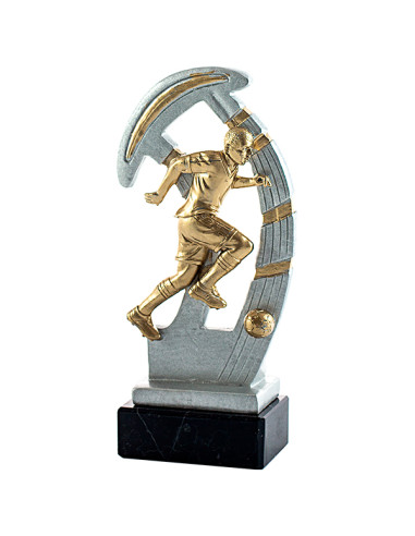 Trofeo de fútbol de un jugador masculino en resina decorada.
