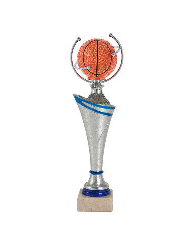 Trofeo de baloncesto alto ideal para competiciones infantiles.