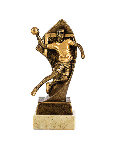 Trofeus ABM - Trofeu d'handbol en resina decorada d'un jugador.