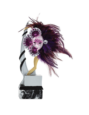 Trofeus ABM - Trofeu de carnestoltes amb la màscara decorada i plomes.