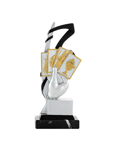Trofeus ABM - Trofeu de cartes en resina decorada bicolor.