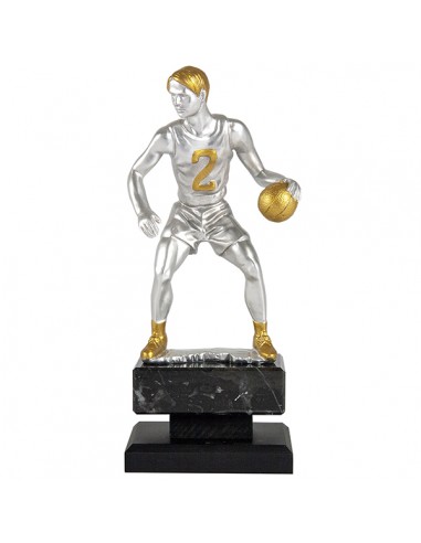 Trofeus ABM - Trofeu de bàsquet en resina bicolor i peanya negre.